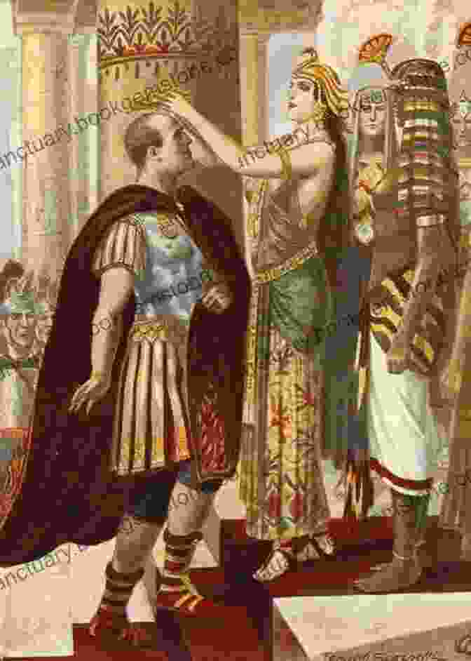 A Dramatic Depiction Of Cleopatra And Julius Caesar, Locked In An Intense Conversation, Their Expressions Conveying A Mix Of Intrigue, Passion, And Political Calculation. Egypt S Sister (The Silent Years #1): A Novel Of Cleopatra