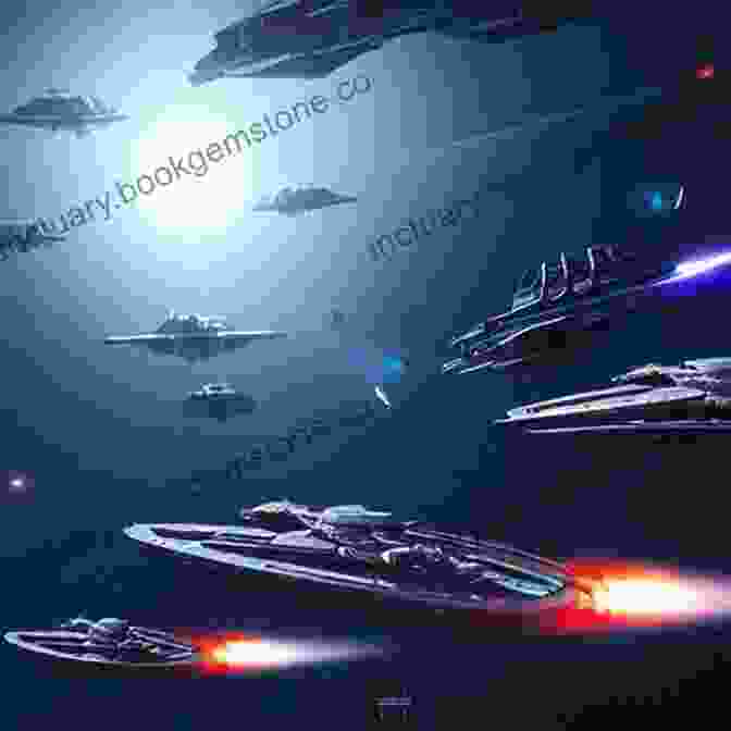 A Fleet Of Spaceships Engaged In An Epic Battle Amidst The Stars Shattered Earth (Shamans Shifters Space Opera 3)