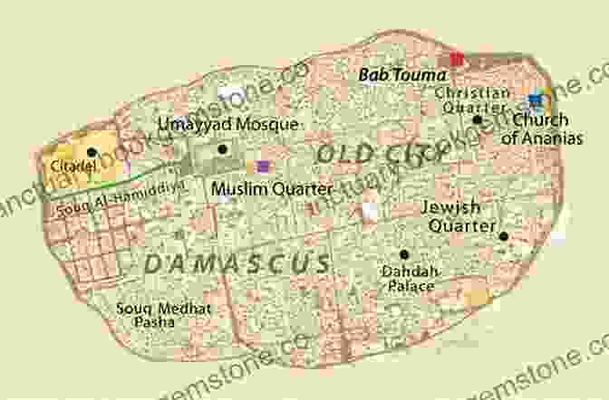 An Ancient Map Of Damascus, Showing The City's Layout During The Roman Period. A Traveller S Tales Illustrated A Journey To Damascus
